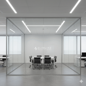 glass work contractor in nagpur Aluminium + Glass Partition (Framed)